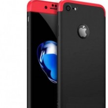 Husa Apple iPhone 8, FullBody 360° 3in1 Negru-Rosu