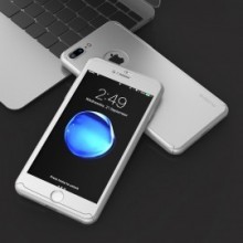 Husa Apple iPhone 8 Plus, FullBody Elegance Luxury Argintiu, acoperire completa 360 grade cu folie de sticla gratis