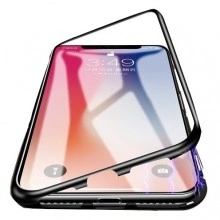 Husa Apple iPhone X, Magnetica 360 grade Negru , Perfect FIt cu spate de sticla securizata premium + folie de sticla pentru ecran gratis - Img 3