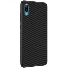 Husa pentru Huawei Y6 2019, Perfect Fit, cu insertii de carbon, negru