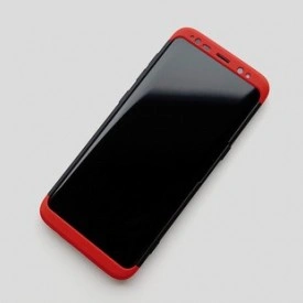 Husa Samsung Galaxy S8 Plus, Elegance Luxury, 360° 3in1 Negru-Rosu - Img 3
