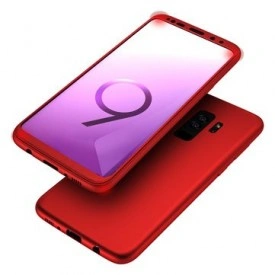 Husa Samsung Galaxy S9, FullBody Elegance Luxury Rosu, acoperire completa 360 grade cu folie de protectie gratis - Img 2