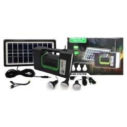 Kit solar GD-Lite 10, dotat cu dispozitive USB cu 3 becuri LED + acumulator de mare capacitate + Radio, negru - Img 4