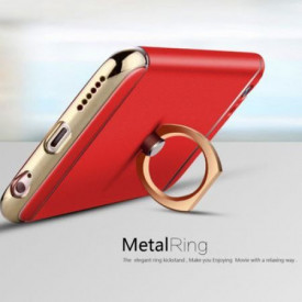 Pachet husa Elegance Luxury 3in1 Ring Red pentru Apple iPhone 7 Plus cu folie de sticla gratis