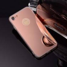 Pachet husa Elegance Luxury Tip Oglinda Rose-Gold pentru Apple iPhone 7 cu folie de sticla gratis !
