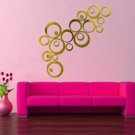 Set Oglinzi din PVC Design Modern - Oglinzi Decorative Acrilice Gold - Luxury Home 24 bucati/set - Img 2