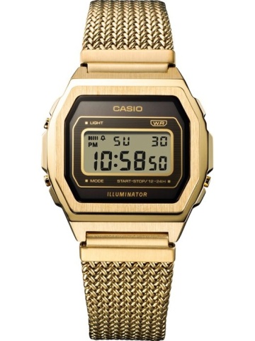 Ceas Casio digital din otel inoxidabil, Auriu