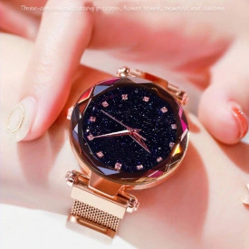 Ceas de dama Magnet Starry Sky Quartz Wristwatch Gold