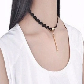 Choker Fashion Black Duble - Colier elegant pentru gat - Black Delux