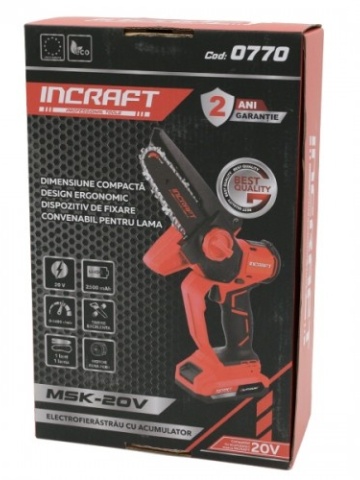 Electrofierăstrău cu acumulator 20V 6" INCRAFT MSK-20V - Cu doi acumulatori inclusi