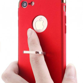Husa Apple iPhone 8, Elegance Luxury 3in1 Ring Rosu - Img 2