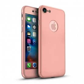 Husa Apple iPhone 8, FullBody Elegance Luxury Rose-Gold, acoperire completa 360 grade cu folie de sticla gratis