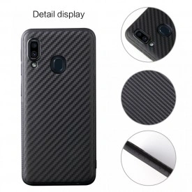 Husa pentru Samsung Galaxy A40, Perfect Fit, cu insertii de carbon, negru - Img 2