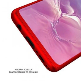 Husa Samsung Galaxy S10, FullBody Elegance Luxury Rosu, acoperire completa 360 grade cu folie de protectie gratis