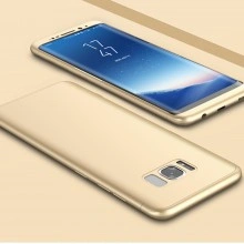 Husa Samsung Galaxy S8, FullBody Elegance Luxury Gold, acoperire completa 360 grade cu folie de protectie gratis - Img 2