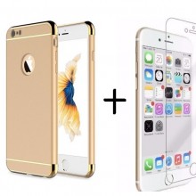 Pachet husa Elegance Luxury 3in1 Gold pentru Apple iPhone 6 Plus / Apple iPhone 6S Plus cu folie de sticla gratis