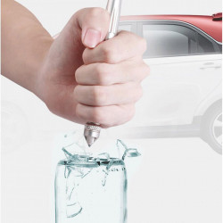 Pix tactic Multifunctional ideal pentru Autoaparare, Instrument de Scris si Spargere Geam in caz de Urgenta, Metalic, Agintiu