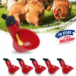 Set 10 dozatoare adapatoare apa pentru pasari, Plastic, Automat, Rosu
