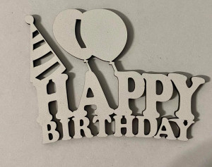 Toper za torte Happy Birthday balon(beli)