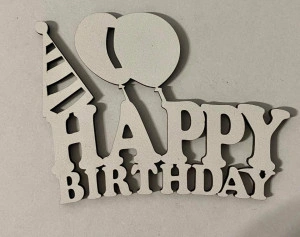 Toper za torte Happy Birthday balon(beli)