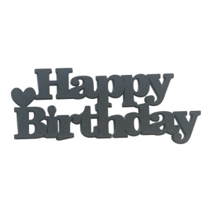 Mali toper Happy Birthday (tamno sivi)