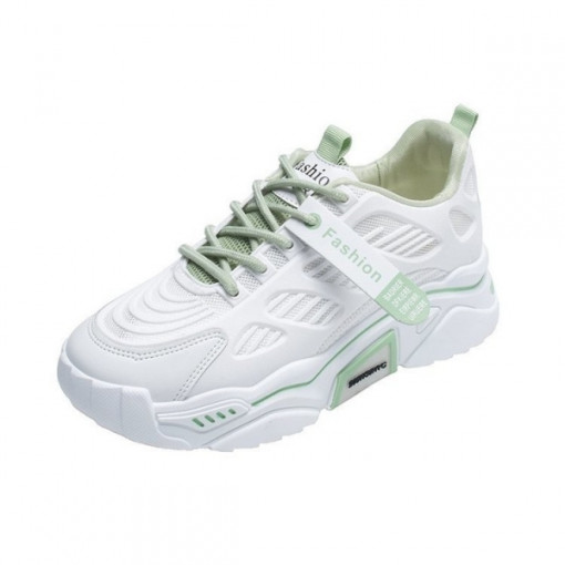 Pantofi sport dama AD35, model alb / verde