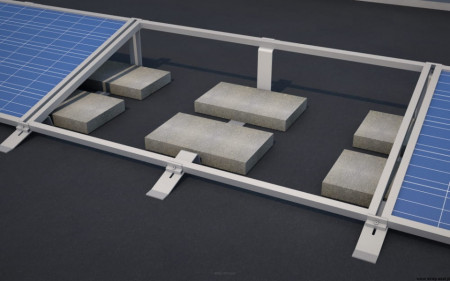 KIT structura montaj panouri solare acoperiș terasă 5 buc