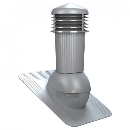 Coș ventilatie șindrila bituminoasă PLUS Ø 125 mm gri deschis