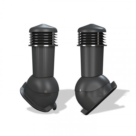 Coș ventilatie tablă cutată H18 PLUS Ø 125 mm antracit