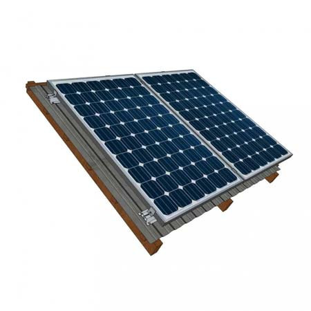 Kit structura MINI montaj 2 panouri fotovoltaice acoperis metalic