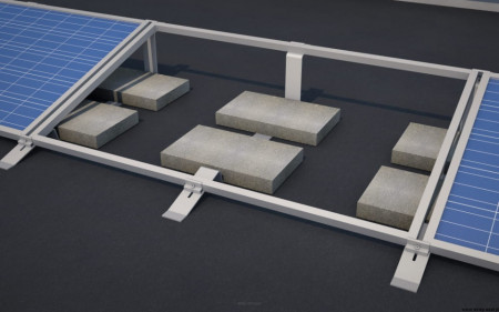 KIT structura montaj panouri solare acoperiș terasă 6 buc