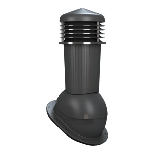 Instalare coș ventilație Wirplast 125 mm pe acoperiș din tablă fălțuită antracit
