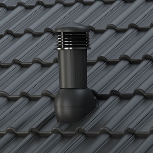Instalare coș ventilație Wirplast 125 mm pe țiglă Avantaj culoare maro/roșu/antracit