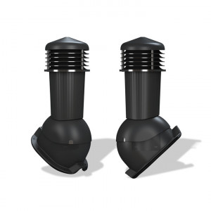Coș ventilare tablă cutată H 18 Plus Ø 125 mm negru