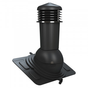 Coș ventilatie țiglă metalică PLUS Ø 125 mm Universal, negru