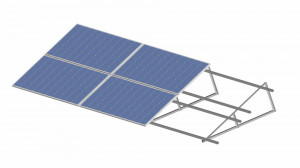 Kit structura montaj 108 (2x54) panouri fotovoltaice acoperis plat, terasă