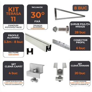 kit complet montaj panouri solare 11 module