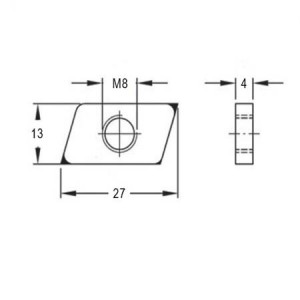 Piuliță culisantă inox A2 sistem fotovoltaic