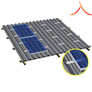 Kit MINI Rail montaj 100 panouri fotovoltaice acoperis metalic