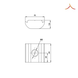 Piese asamblare profile fotovoltaice 40x40