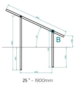 montaj panouri solare sol 25 grade