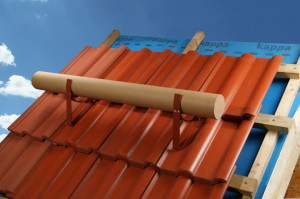 Suport parazăpadă buștean acoperiș țiglă ceramică, beton, solzi