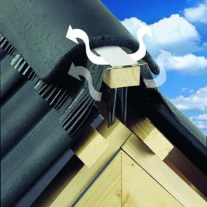 Bandă de coamă lată 27 cm GEO VENT maro sau roșu pentru țiglă ceramică