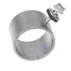 Blocaj țeavă parazăpadă Ø25 mm – aluminiu natur, nevopsit