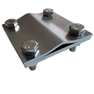 Conector Încrecișat pentru Platbandă și Conductor Rotund (40x4 mm / Ø 8-10 mm), Oțel Zincat la Cald
