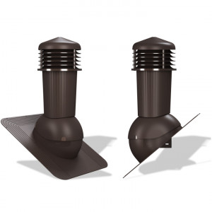 Coș ventilatie șindrila bituminoasă PLUS Ø 125 mm maro închis