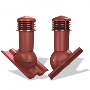 Coș ventilatie țiglă Alpina PLUS Ø 125 mm roșu