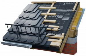 Set Parazăpadă Tip Grilaj 2m cu 2 Suporți ípentru Țiglă Ceramică și Beton (Solzi)