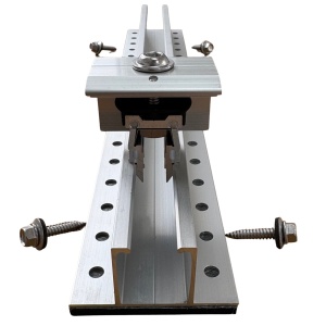 Șină Mini Rail Aluminiu 37,5 cm | Set cu 4 Șuruburi, și Clemă rapidă| Montaj Panouri pe Tablă | Țiglă - Img 2
