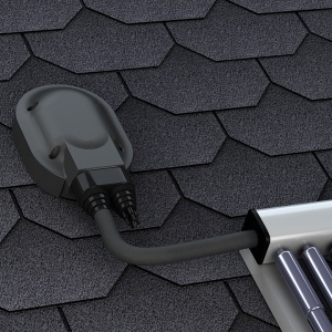 trecere cabluri fotovoltaice roșu cărămiziu pentru acoperiș din șindrilă